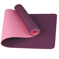 RAY STAR 6mm Double Layer Pink TPE Yoga Mat for Premium Pilates Fitness Exercise Mat High Density Anti-Tear Sweat-Proof