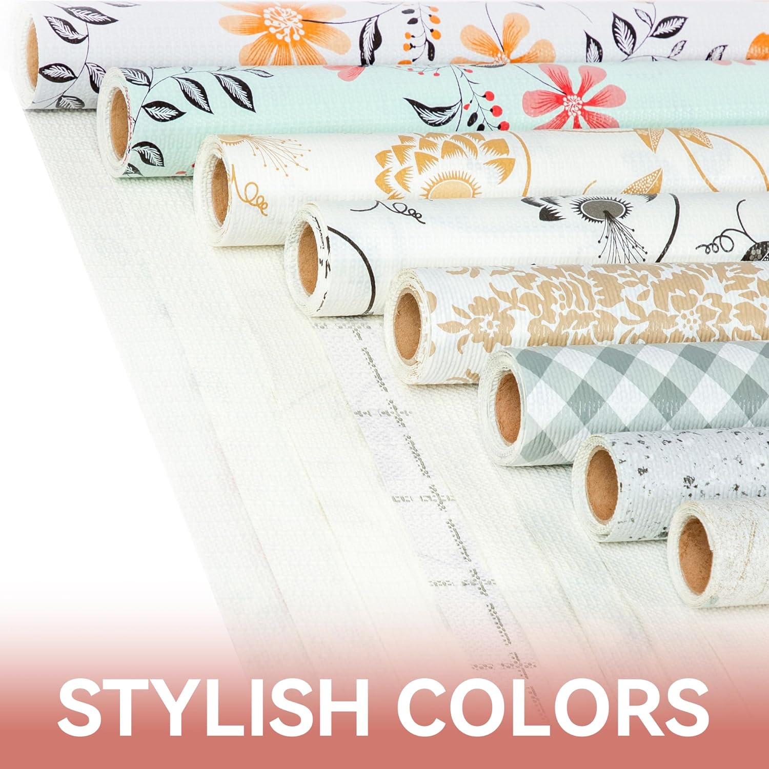 RAY STAR PVC Blue Flora Design Grip Shelf Liner Non Adhesive, Strong Grip Bottom, Easy Clean Kitchen Drawer, Cabinet, Cupboard Dresser Protector Cover, Non Slip