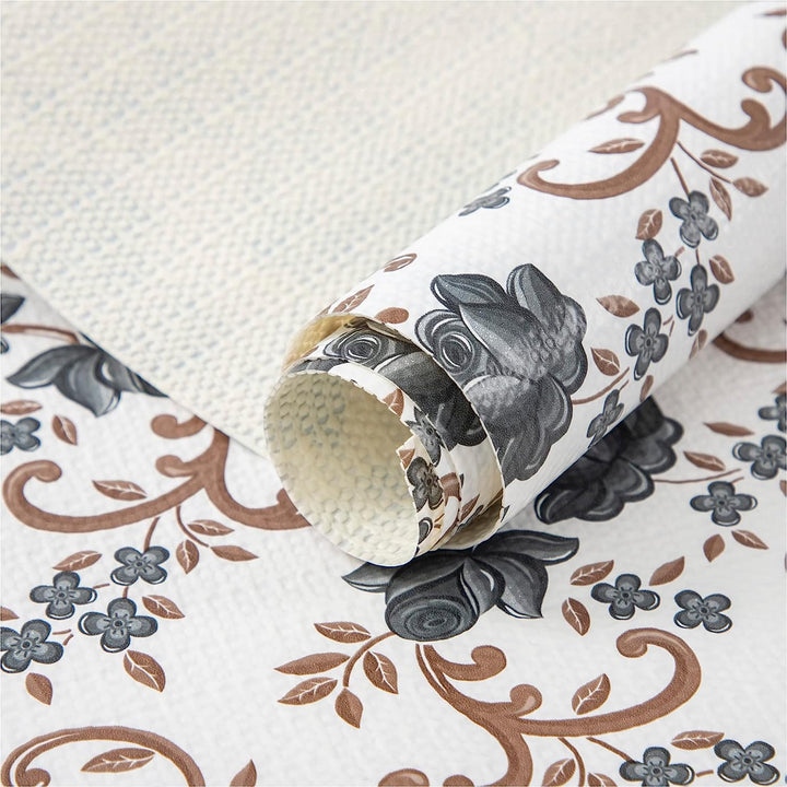 RAY STAR Shelf Liner for Kitchen Cabinets Drawer Liner for Dresser Non-Slip Bathroom, Non-Adhesive Cabinet Liner Washable (Elegant Floral)
