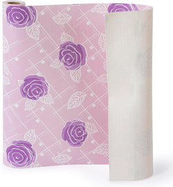 RAY STAR Shelf Liner for Kitchen Cabinets, PVC Drawer Liner for Dresser Non-Slip Bathroom, Non-Adhesive Cabinet Liner Washable (Purple Rose)