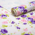 RAY STAR PVC Purple Rose Design Grip Shelf Liner Non Adhesive, Strong Grip Bottom, Easy Clean Kitchen Drawer, Cabinet, Cupboard Dresser Protector Cover, Non Slip Mat