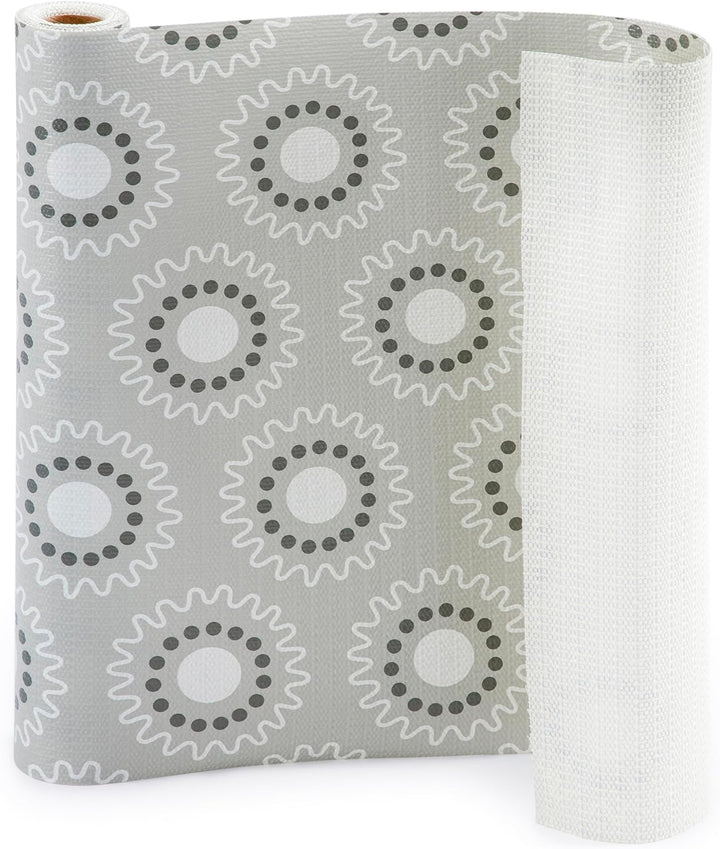 RAY STAR Shelf Liner for Kitchen Cabinets, PVC Drawer Liner for Dresser Non-Slip Bathroom, Non-Adhesive Cabinet Liner Washable (Grey Egg)