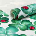 RAY STAR PVC Four Leaf Clover Design Grip Shelf Liner Non Adhesive, Strong Grip Bottom, Easy Clean Kitchen Drawer, Cabinet, Cupboard Dresser Protector Cover（Green ladybug）