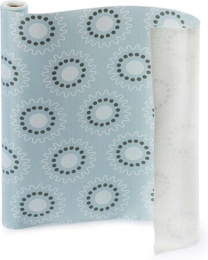 RAY STAR Shelf Liner for Kitchen Cabinets, PVC Drawer Liner for Dresser Non-Slip Bathroom, Non-Adhesive Cabinet Liner Washable (Blue Egg)