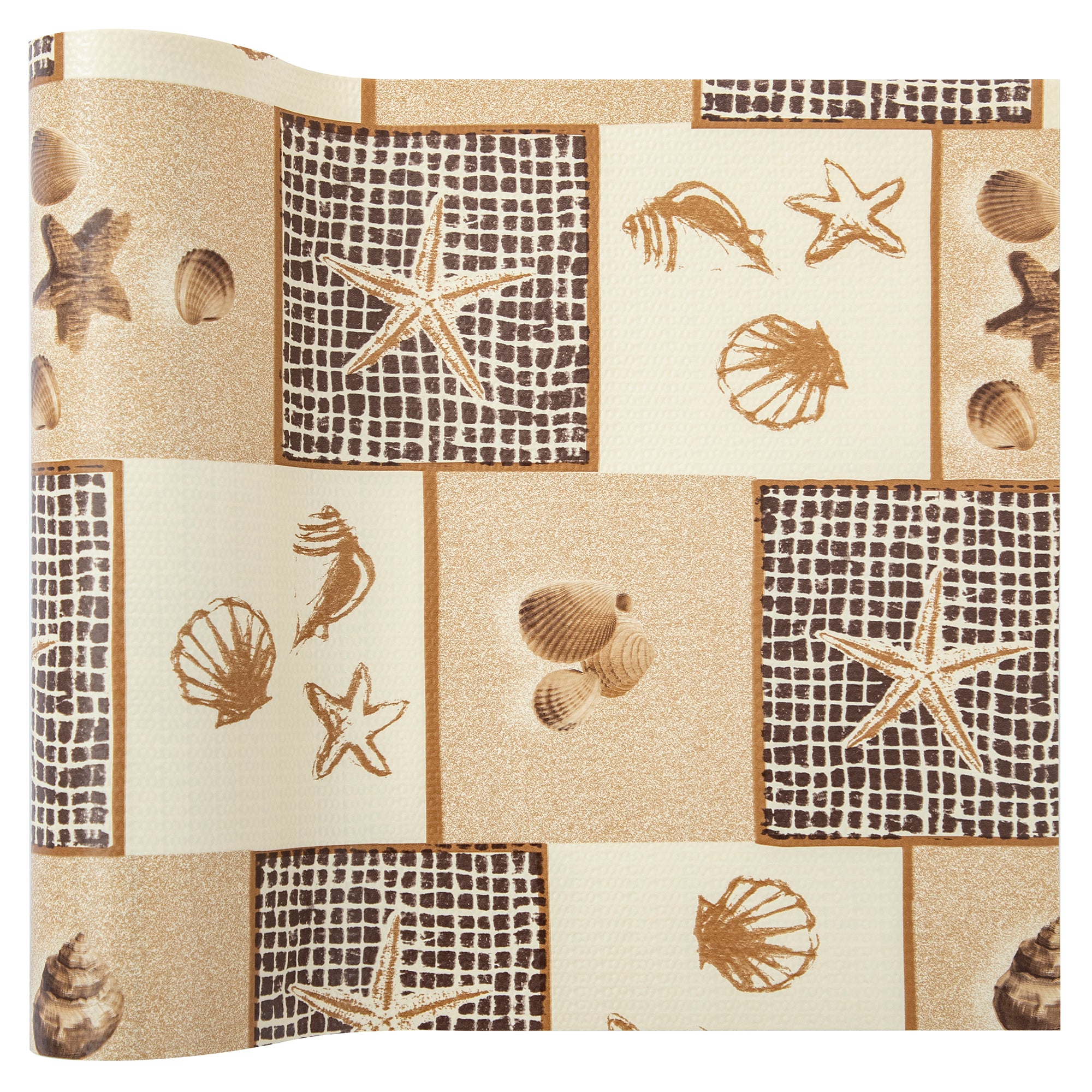 RAY STAR Grip Shelf Liner Non Adhesive, Easy Clean Kitchen Drawer, Cabinet, Cupboard Dresser Protector Cover（Yellow Ocean Elements)