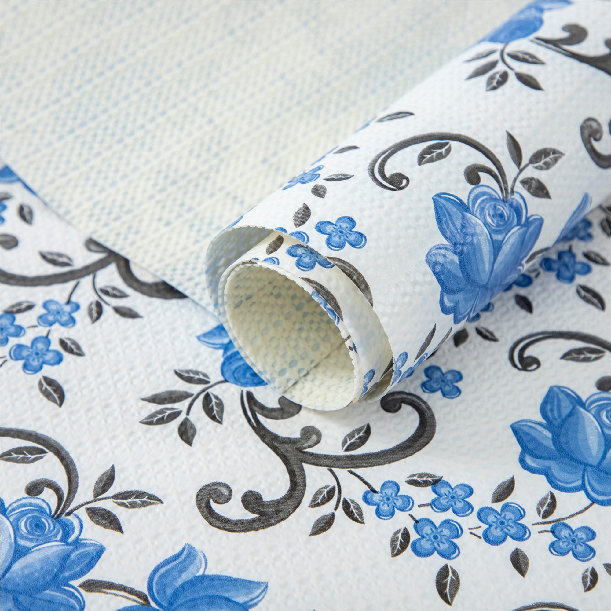 RAY STAR Blue Theme Shelf Liner Non Adhesive, Strong Grip Bottom, Easy Clean Kitchen Drawer, Cabinet, Cupboard Dresser