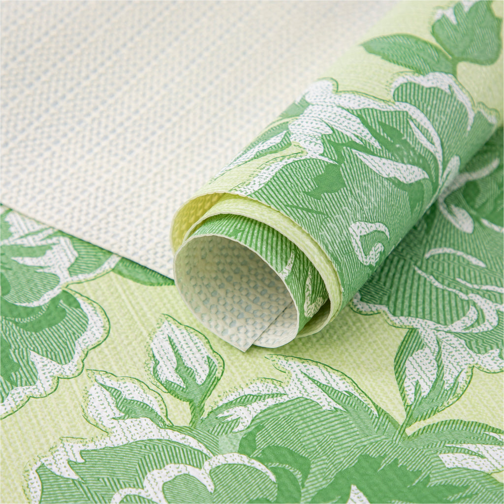 RAY STAR Non Adhesive Non Slip Shelf Liner Green Theme for Kitchen Cabinets Drawers Strong Grip Waterproof Washable Easy Cut