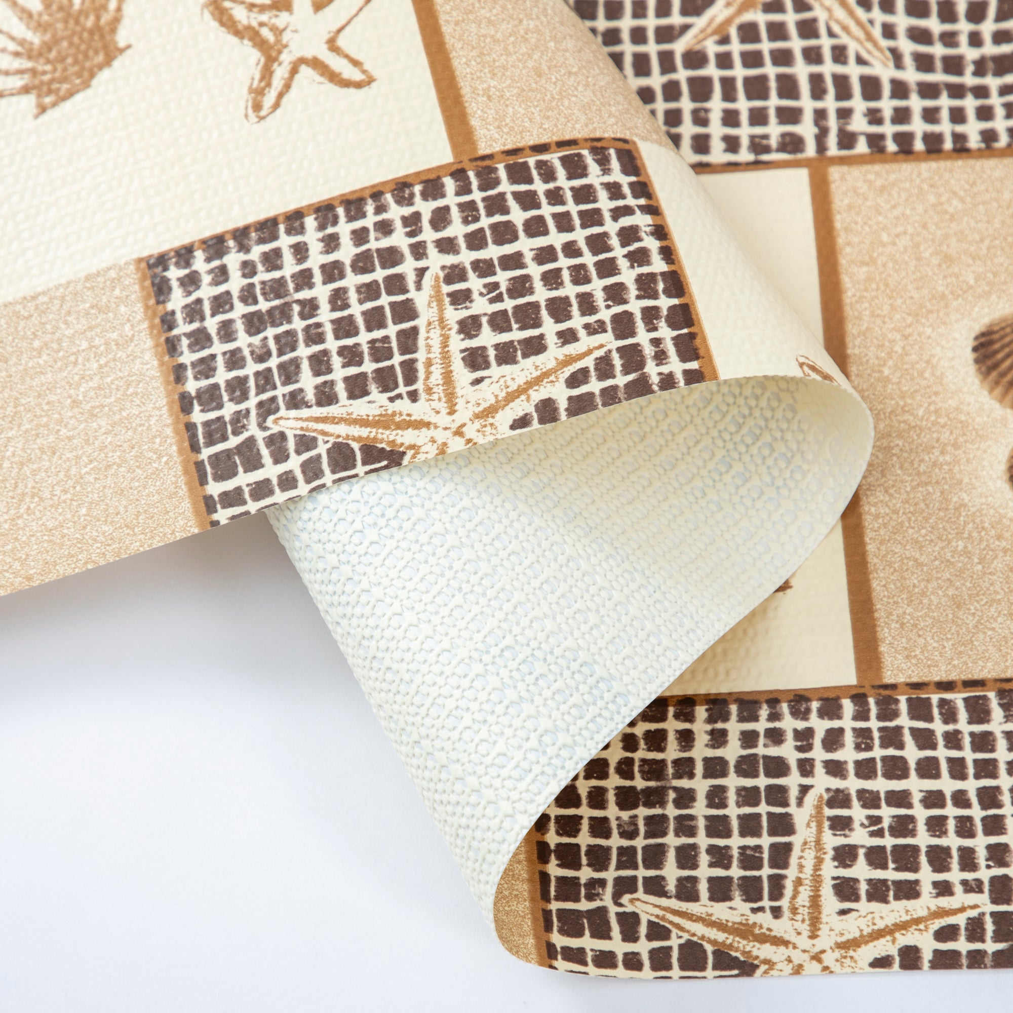 RAY STAR Grip Shelf Liner Non Adhesive, Easy Clean Kitchen Drawer, Cabinet, Cupboard Dresser Protector Cover（Yellow Ocean Elements)