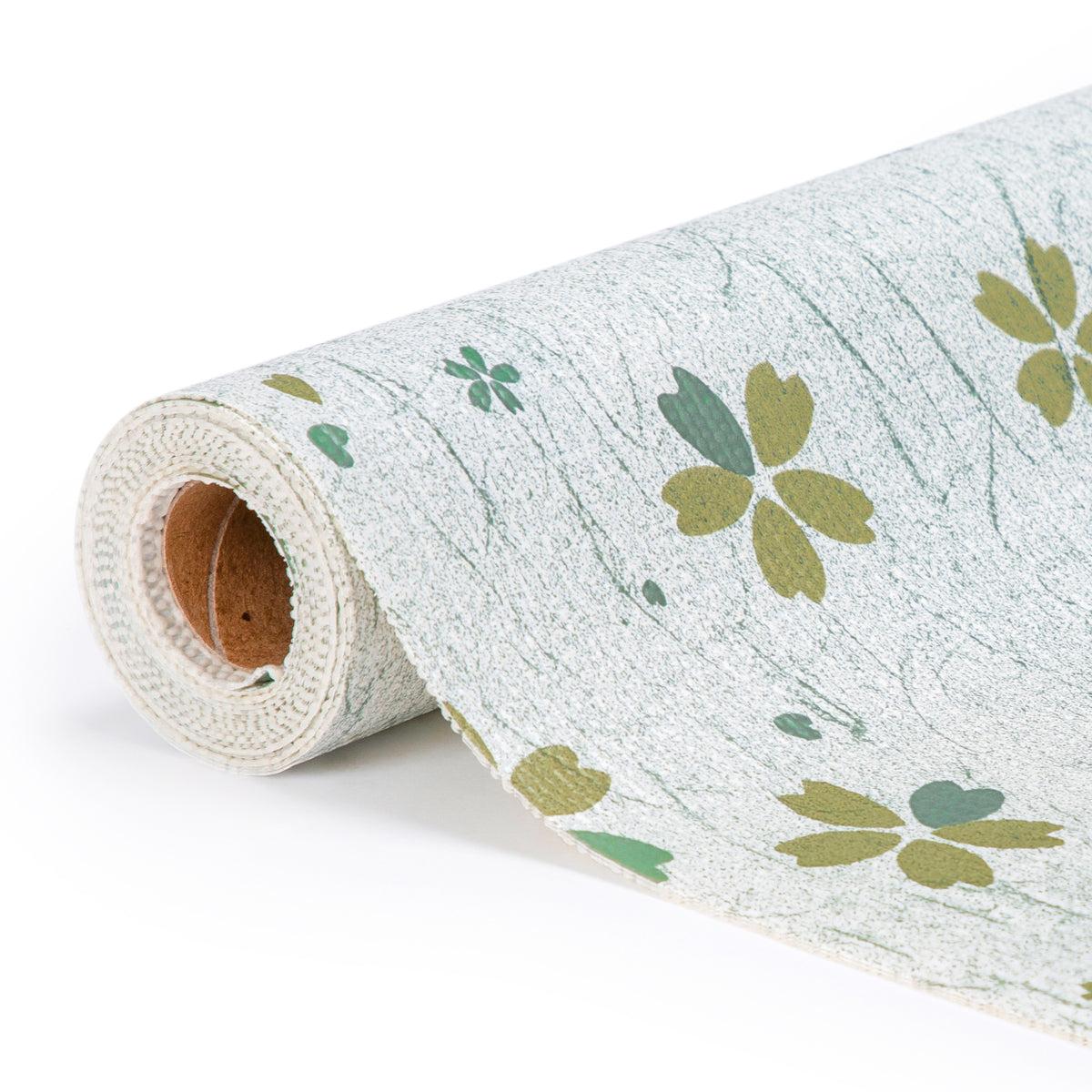RAY STAR Grip Shelf Liner Non Adhesive, Easy Clean Kitchen Drawer, Cabinet, Cupboard Dresser Protector Cover（Green flower pattern)