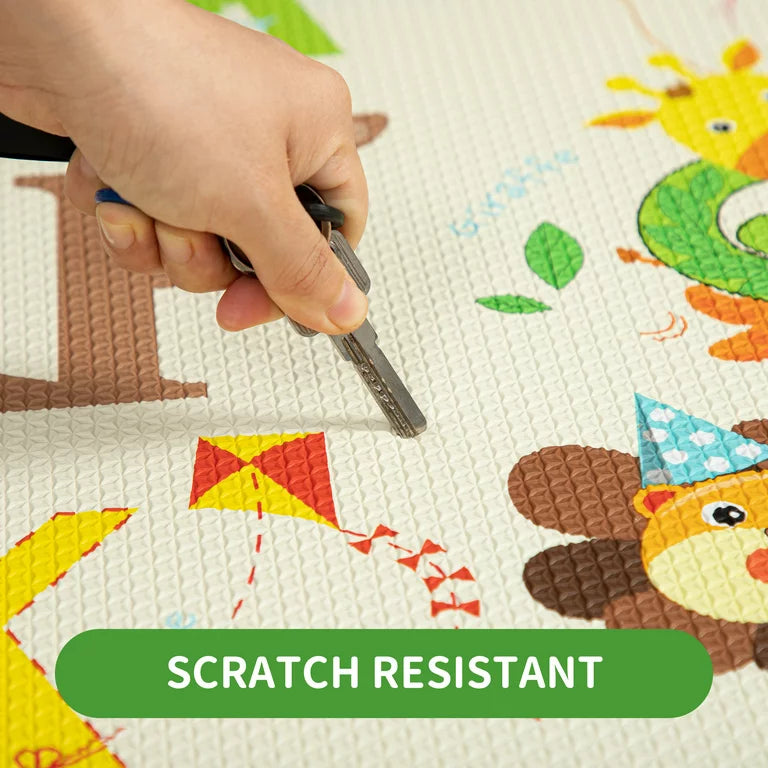 RAY STAR Zoo Party Design Baby Play Mat in Roll Climbing Mats Indoor Activity Mat Foldable Climbing Mat