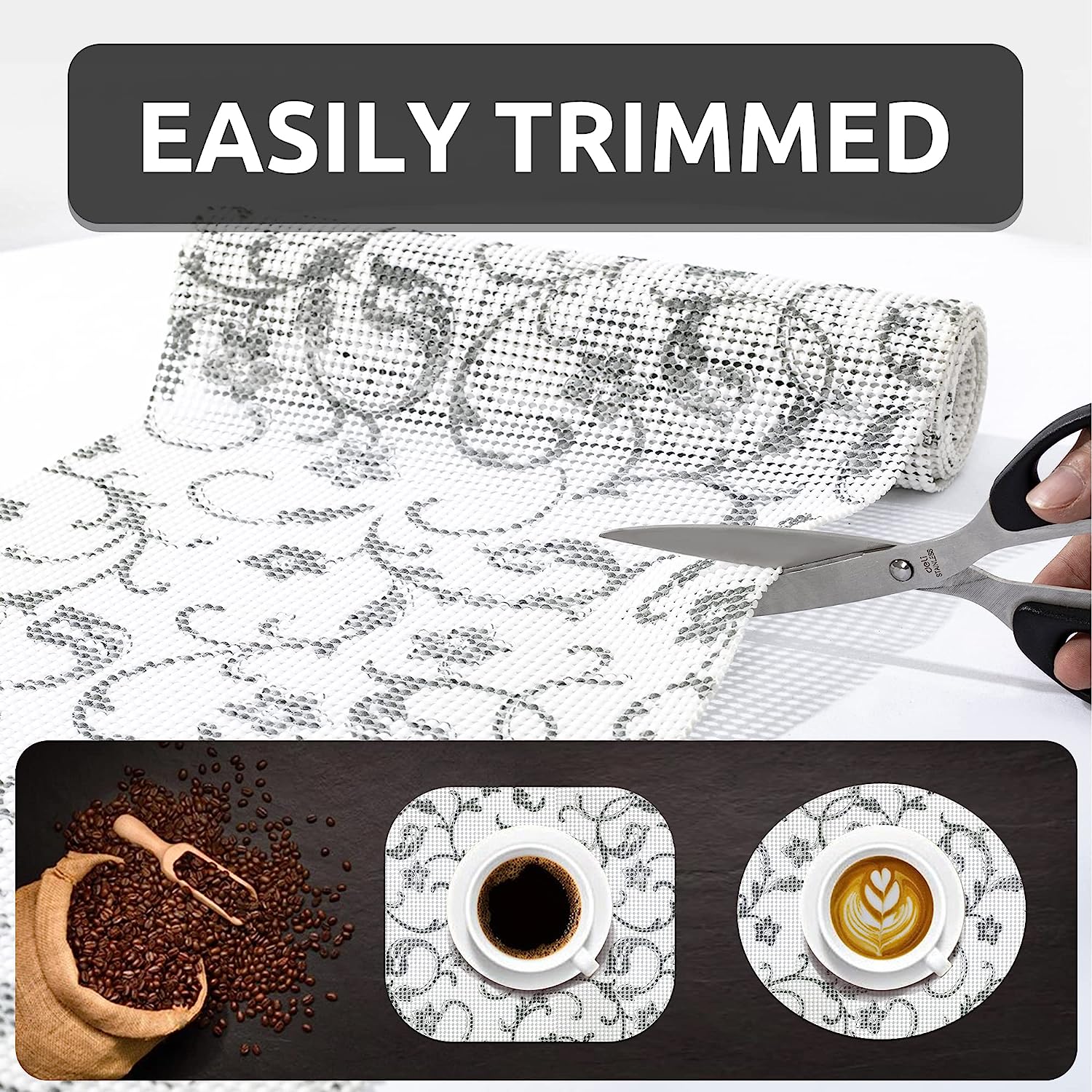RAY STAR Flora Grip Drawer and Shelf Liner, Strong Grip, Non Adhesive Easiest Installment