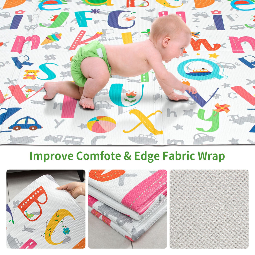 RAY STAR Alphabet Design Foldable Baby Play Mat with Extra Cushion Indoor Activity Mat Foldable Climbing Mat