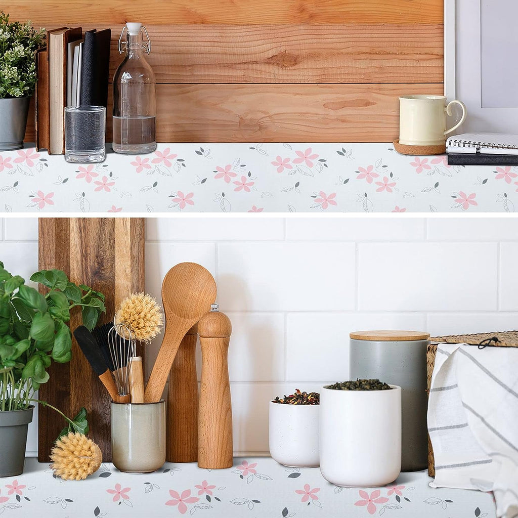 RAY STAR Shelf Liner for Kitchen Cabinets, Drawer Liner for Dresser Non-Slip Bathroom, Non-Adhesive Cabinet Liner Washable (Pink Lily)