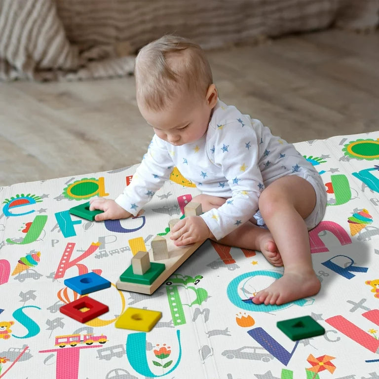 RAY STAR Alphabet Design Foldable Baby Play Mat with Extra Cushion Indoor Activity Mat Foldable Climbing Mat