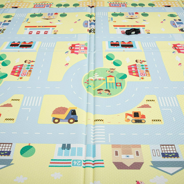 RAY STAR City Roadmap Design Foldable Baby Play Mat Climbing Mats with Extra Cushion Indoor Activity Mat Foldable Climbing Mat