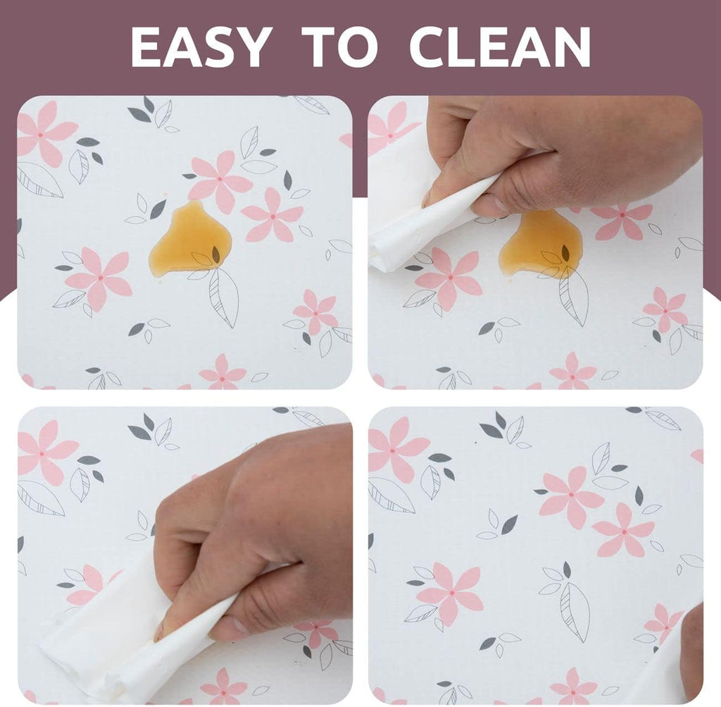 RAY STAR Shelf Liner for Kitchen Cabinets, Drawer Liner for Dresser Non-Slip Bathroom, Non-Adhesive Cabinet Liner Washable (Pink Lily)