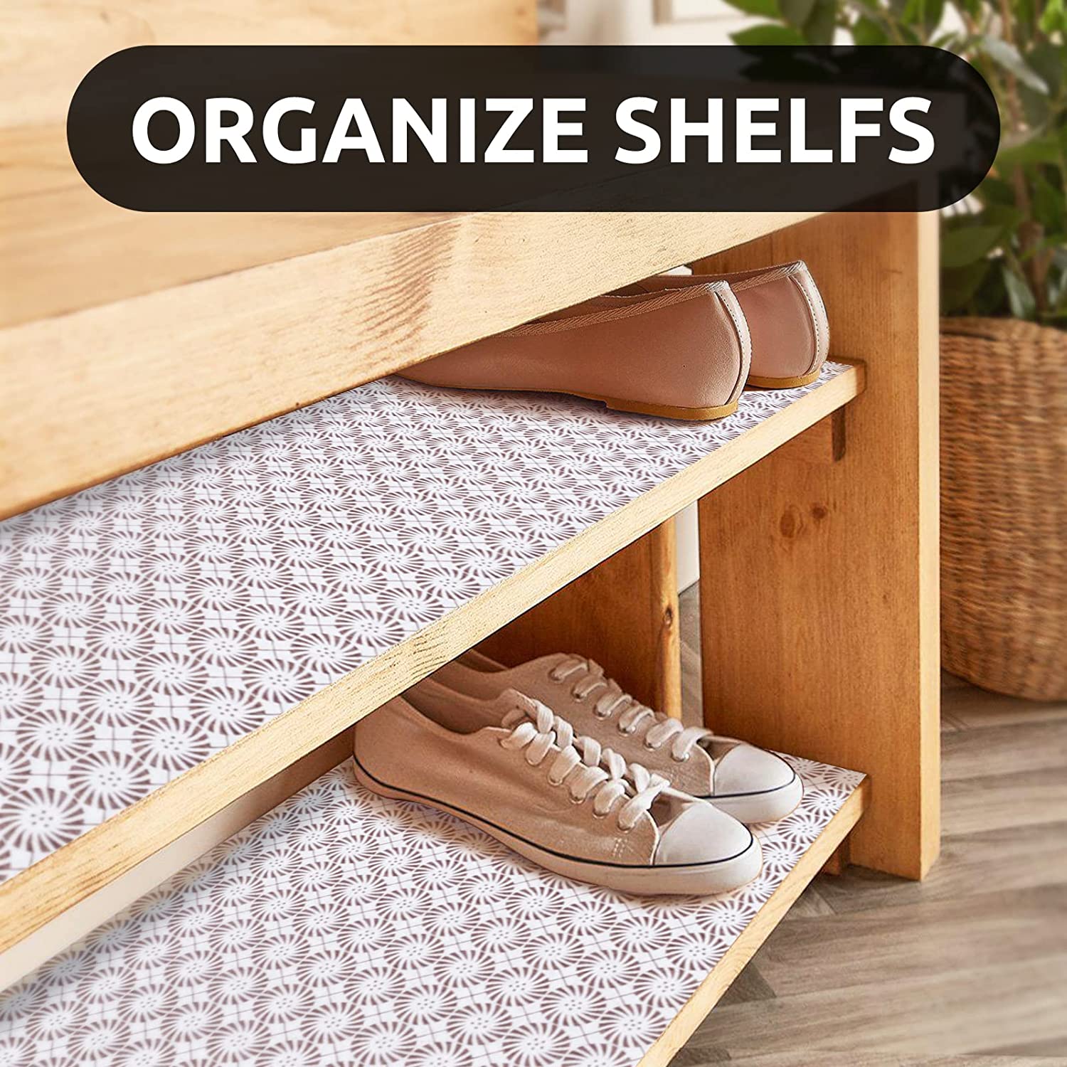 RAY STAR Tiny Flora Design Grip Shelf Liner Non Adhesive
