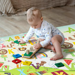 RAY STAR Zoo Party Design Baby Play Mat in Roll Climbing Mats Indoor Activity Mat Foldable Climbing Mat