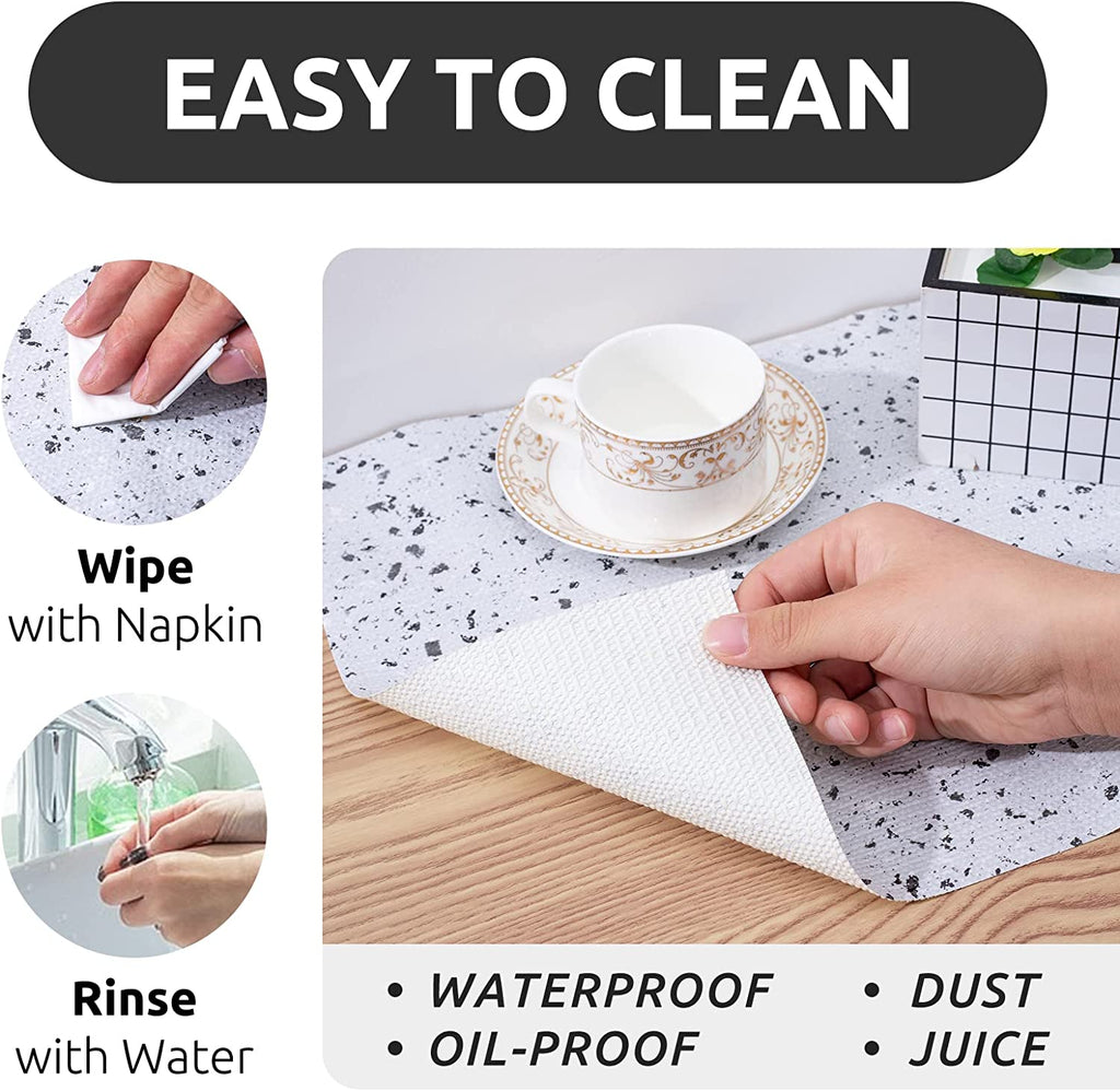 RAY STAR Marble Design Grip Shelf Liner Non Adhesive, Strong Grip Bottom, Easy Clean Kitchen Drawer, Cabinet, Cupboard Dresser Protector Cover, Non Slip Mat