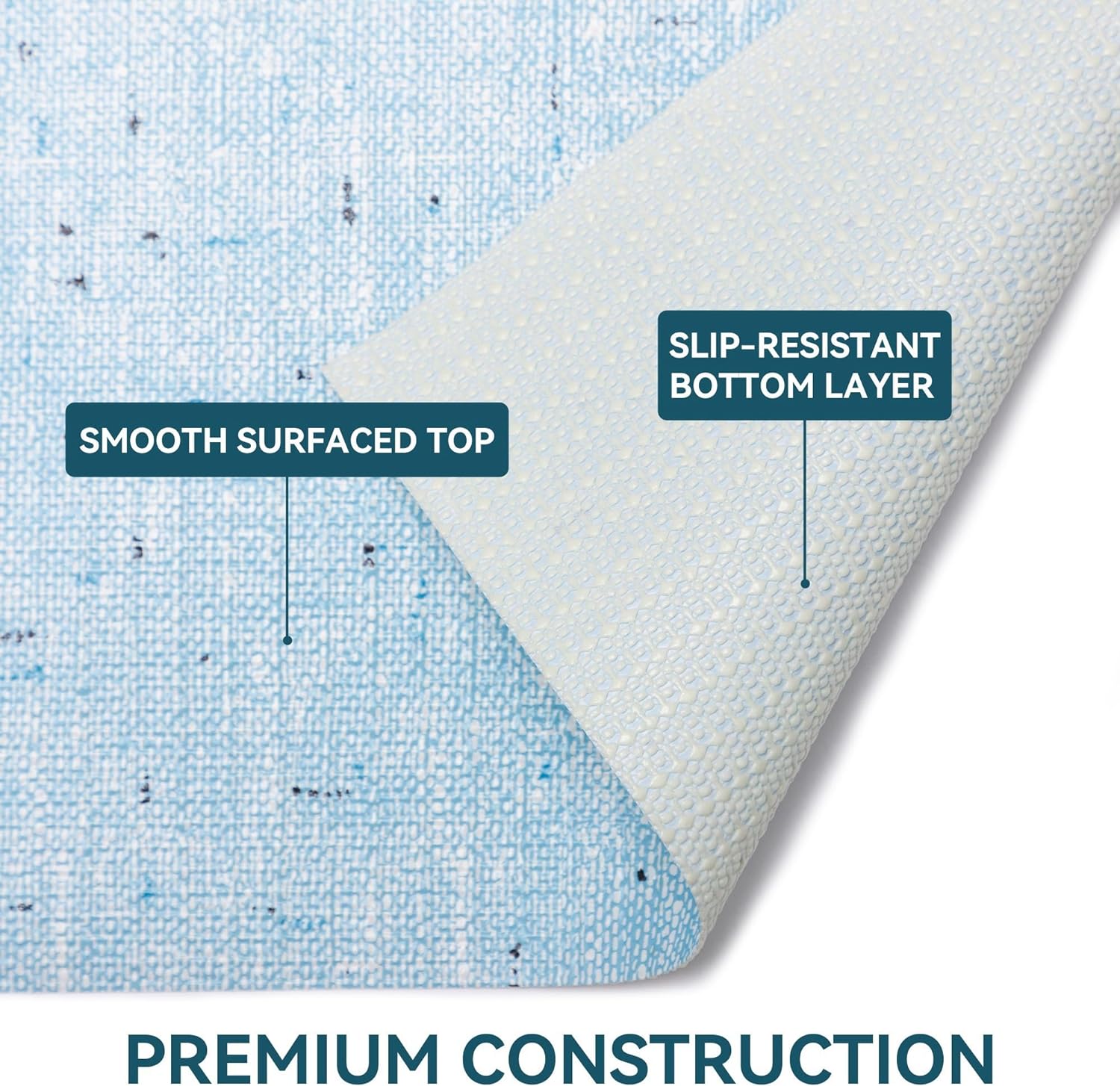 RAY STAR Blue Design Grip Shelf Liner Non Adhesive, Strong Grip Bottom, Easy Clean Kitchen Drawer, Cabinet, Cupboard Dresser Protector Cover, Non Slip