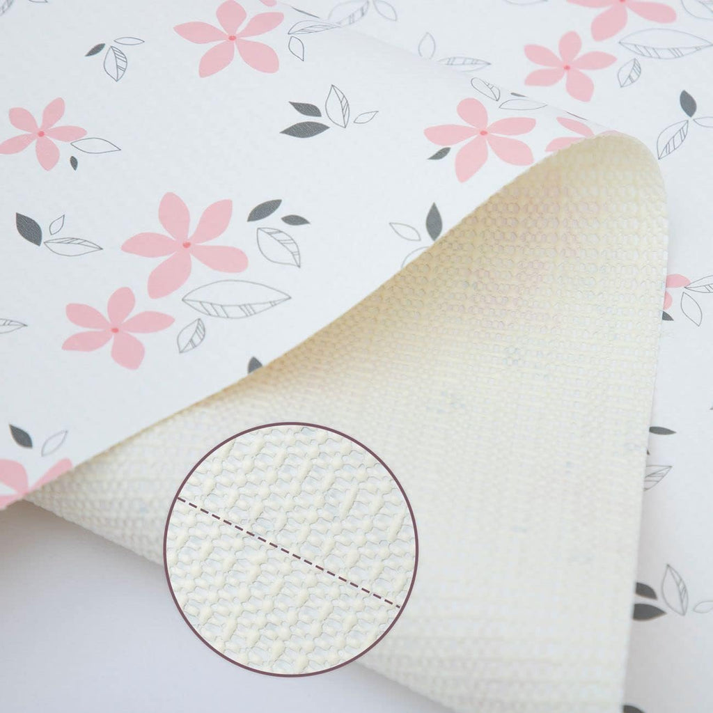 RAY STAR Shelf Liner for Kitchen Cabinets, Drawer Liner for Dresser Non-Slip Bathroom, Non-Adhesive Cabinet Liner Washable (Pink Lily)
