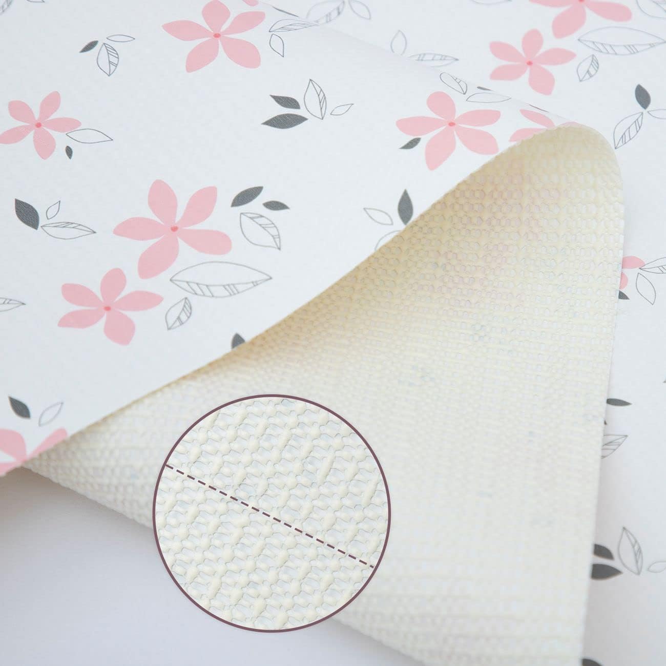 RAY STAR Shelf Liner for Kitchen Cabinets, Drawer Liner for Dresser Non-Slip Bathroom, Non-Adhesive Cabinet Liner Washable (Pink Lily)