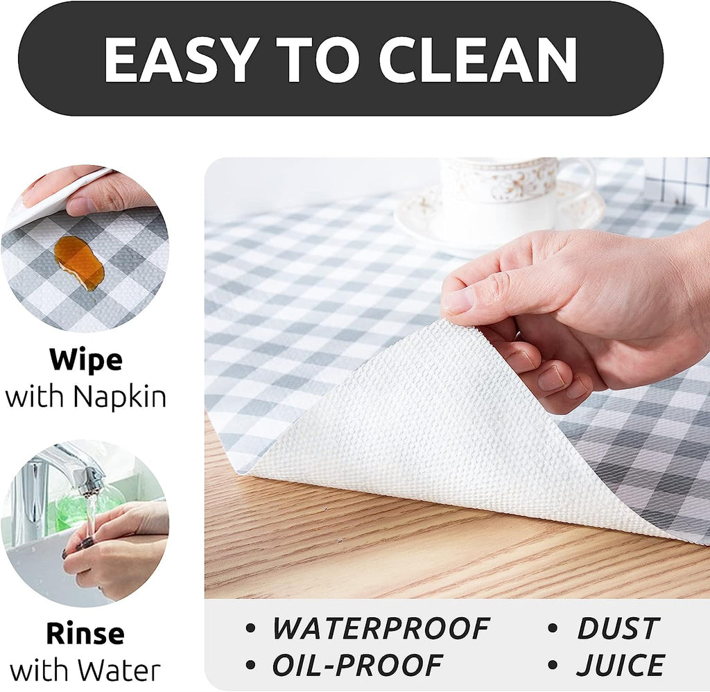RAY STAR Checkered Design Grip Shelf Liner Non Adhesive, Strong Grip Bottom, Easy Clean Kitchen Drawer, Cabinet, Cupboard Dresser Protector Cover, Non Slip Mat