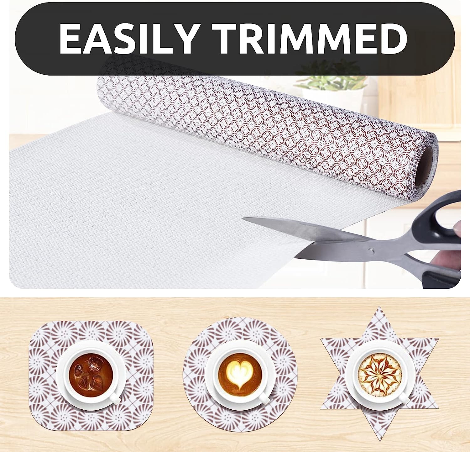 RAY STAR Tiny Flora Design Grip Shelf Liner Non Adhesive