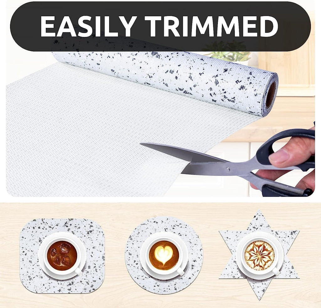 RAY STAR Marble Design Grip Shelf Liner Non Adhesive, Strong Grip Bottom, Easy Clean Kitchen Drawer, Cabinet, Cupboard Dresser Protector Cover, Non Slip Mat