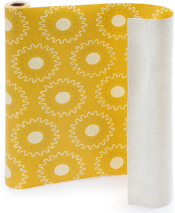 RAY STAR Shelf Liner for Kitchen Cabinets, PVC Drawer Liner for Dresser Non-Slip Bathroom, Non-Adhesive Cabinet Liner Washable (Yellow Egg)