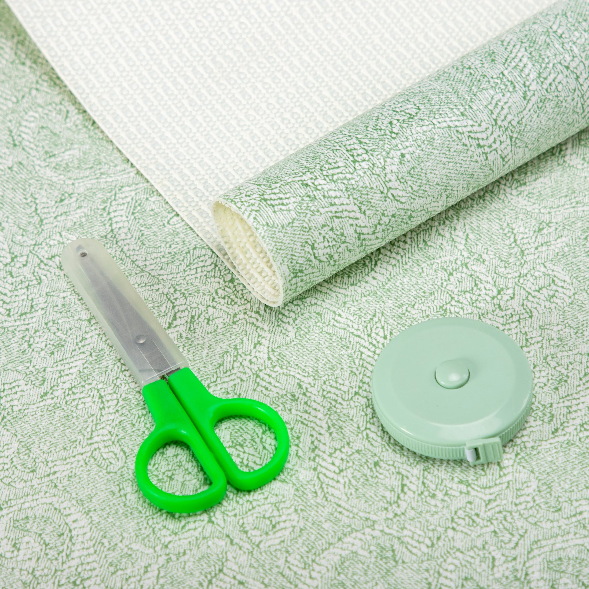 RAY STAR Green Theme Shelf Liner Non Adhesive, Strong Grip Bottom, Easy Clean Kitchen Drawer, Cabinet, Cupboard Dresser