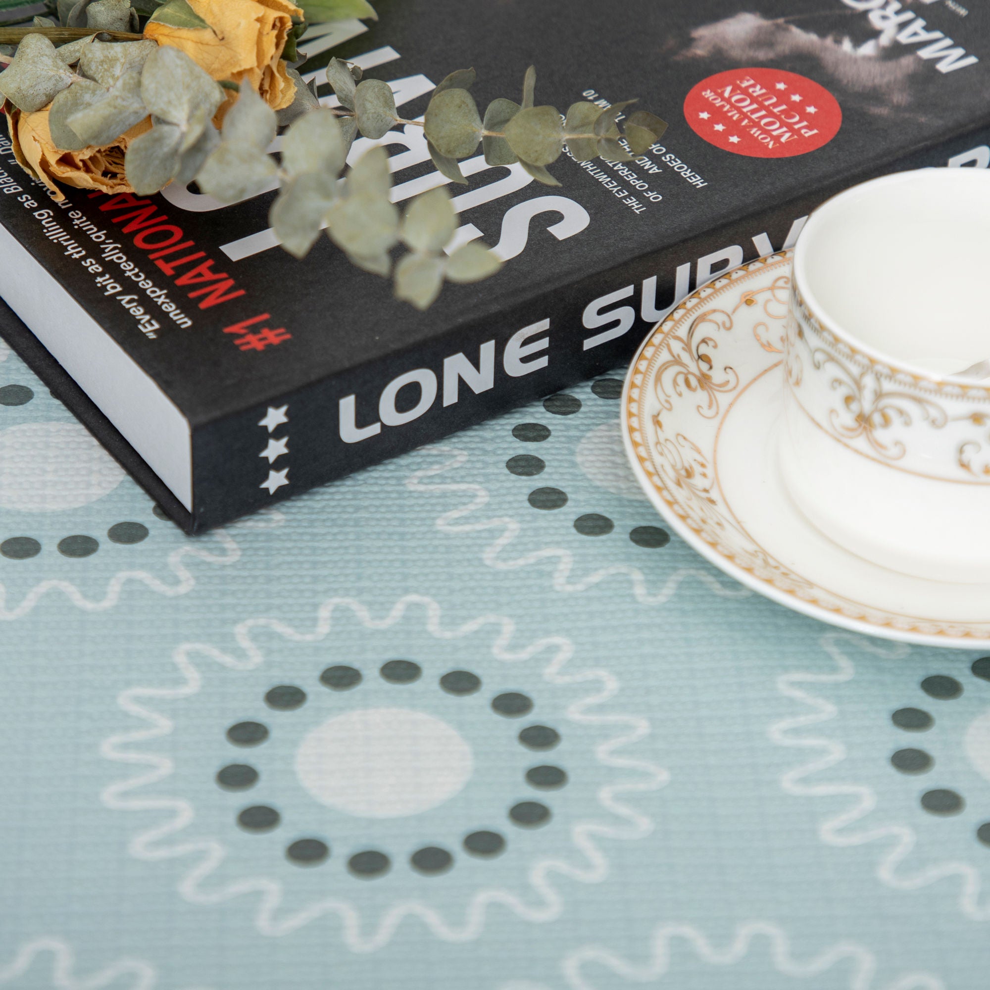 RAY STAR Grip Shelf Liner Non Adhesive, Easy Clean Kitchen Drawer, Cabinet, Cupboard Dresser Protector Cover（Beautiful blue circle)