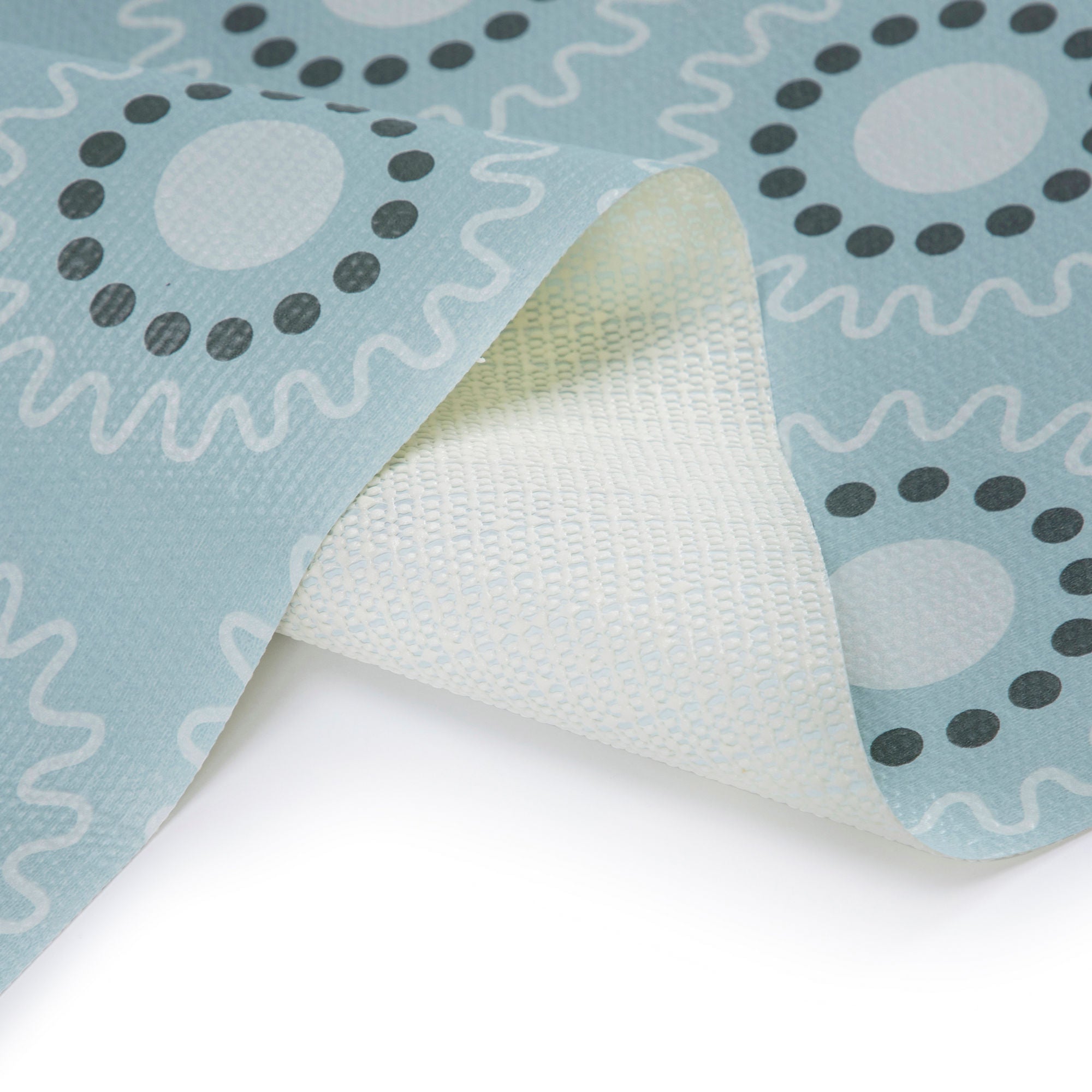 RAY STAR Grip Shelf Liner Non Adhesive, Easy Clean Kitchen Drawer, Cabinet, Cupboard Dresser Protector Cover（Beautiful blue circle)