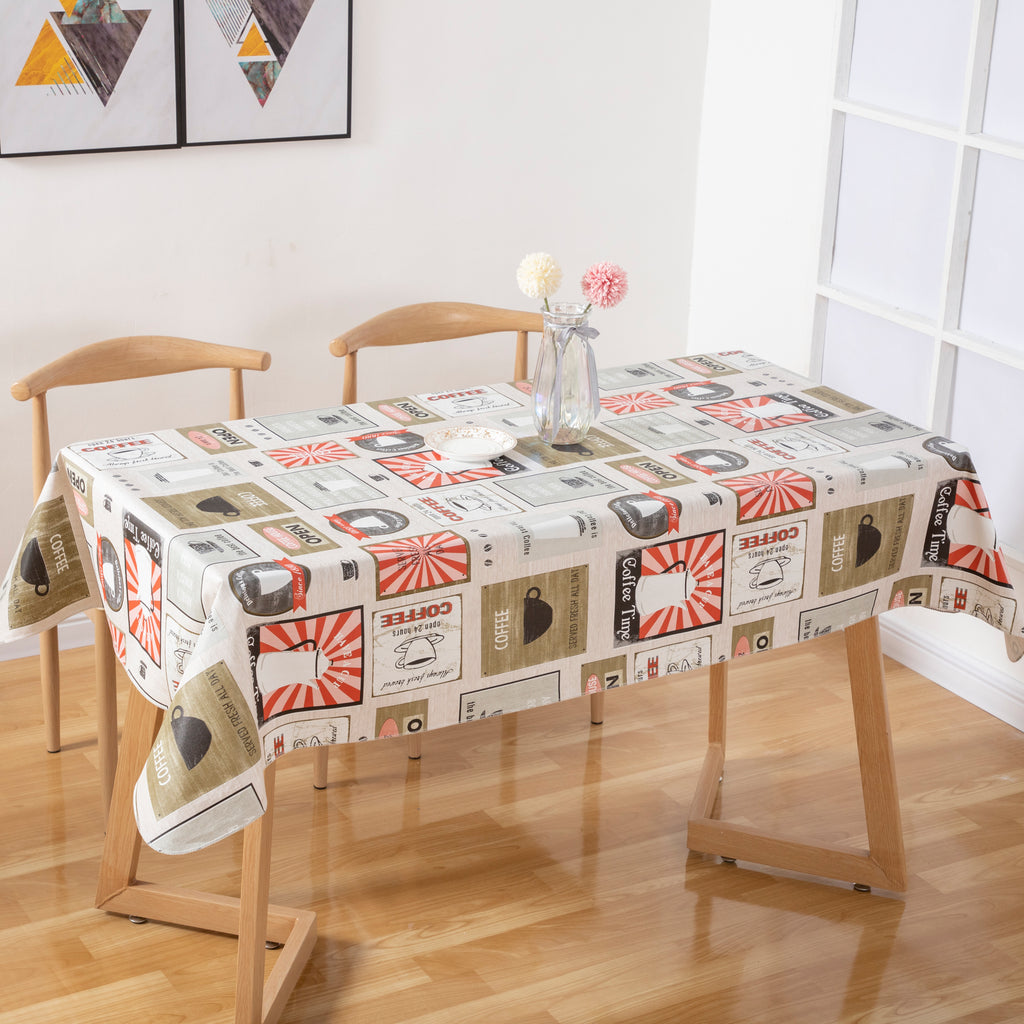 RAY STAR Super cute Retro Image Tablecloth With Flannel Backing Round and Rectangle