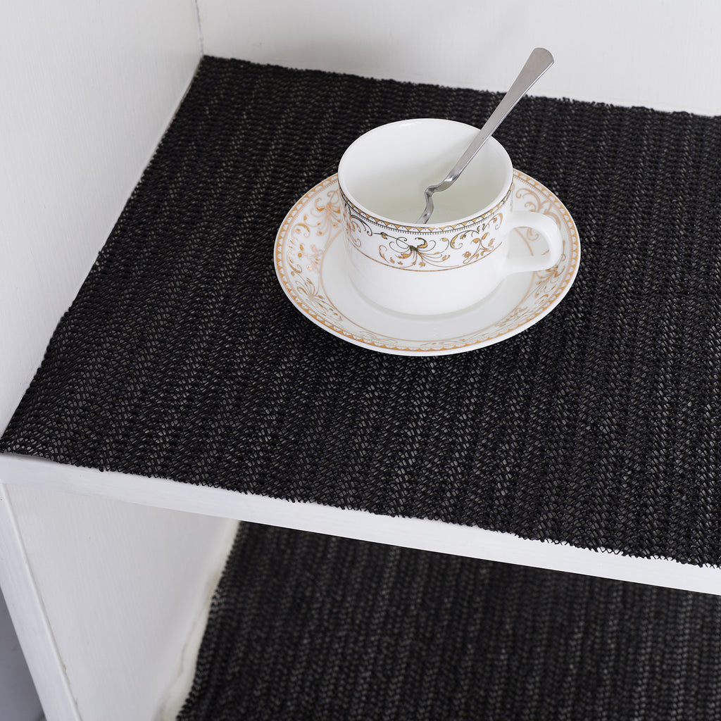 RAY STAR Black Drawer and Shelf Liner, Strong Grip, Non Adhesive Easiest Install Mat, for Kitchen Cabinets, Drawers, Cupboards and Bathroom Shelves