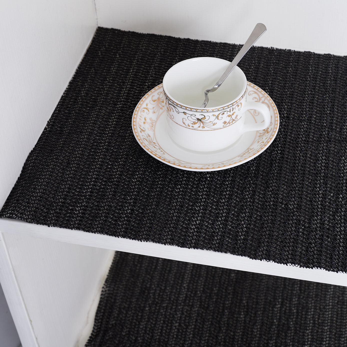 RAY STAR Black Drawer and Shelf Liner, Strong Grip, Non Adhesive Easiest Install Mat, for Kitchen Cabinets, Drawers, Cupboards and Bathroom Shelves