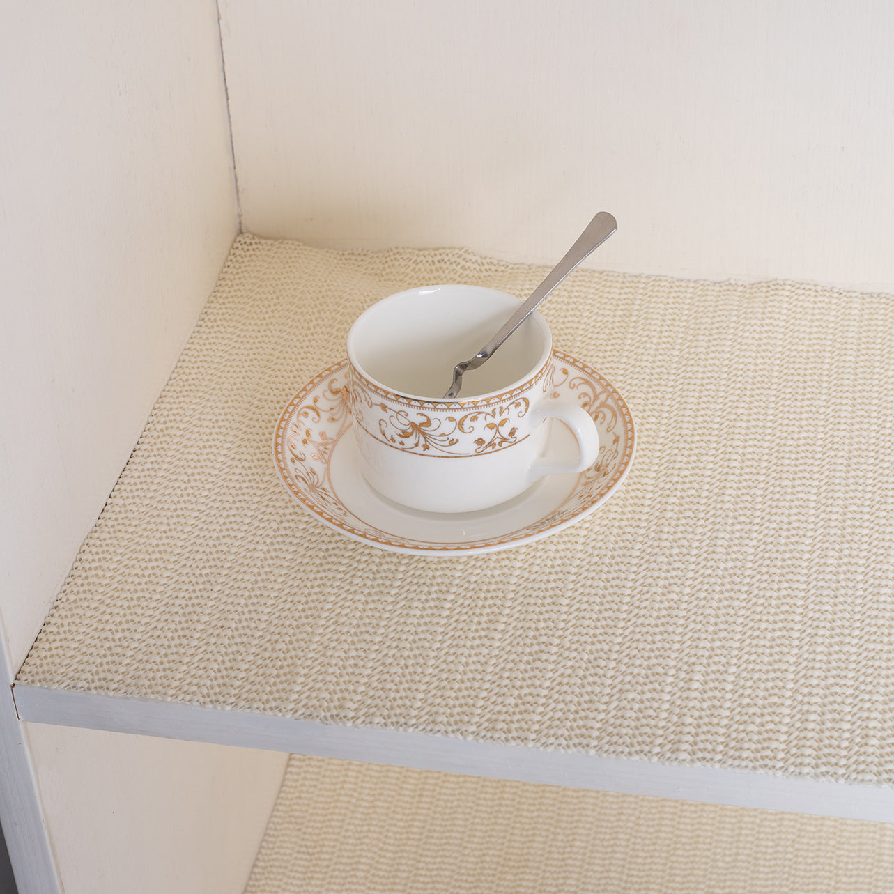 RAY STAR Light Beige Drawer and Shelf Liner, Strong Grip, Non Adhesive Easiest Install Mat, for Kitchen Cabinets, Drawers, Cupboards and Bathroom Shelves