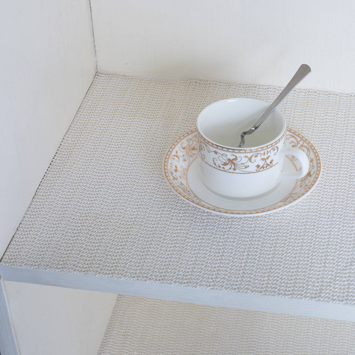 RAY STAR White Drawer and Shelf Liner, Strong Grip, Non Adhesive Easiest Install Mat, for Kitchen Cabinets, Drawers, Cupboards and Bathroom Shelves