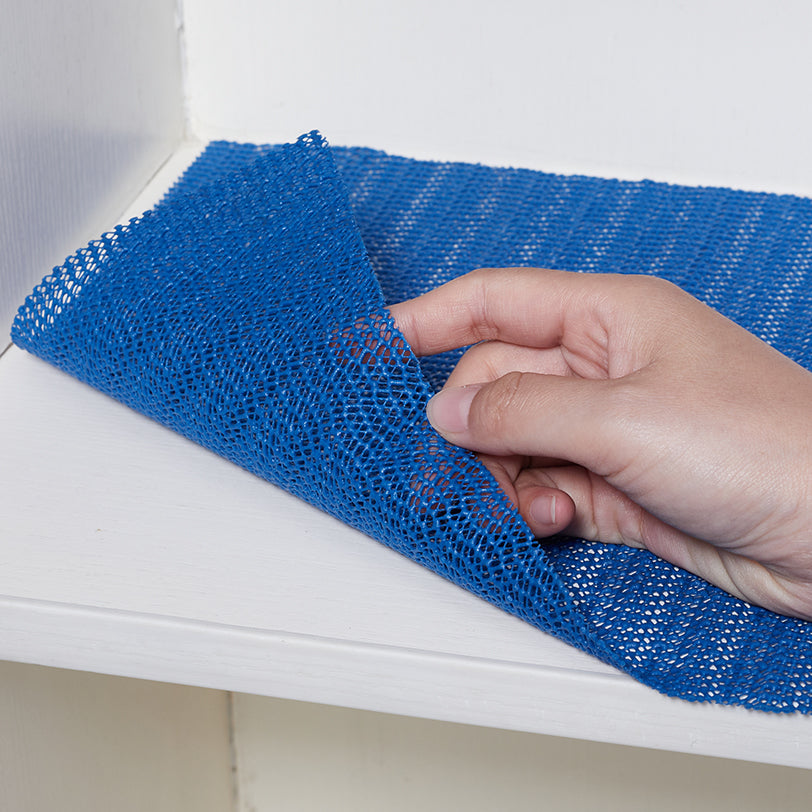 RAY STAR Blue Drawer and Shelf Liner, Strong Grip, Non Adhesive Easiest Install Mat, for Kitchen Cabinets, Drawers, Cupboards and Bathroom Shelves