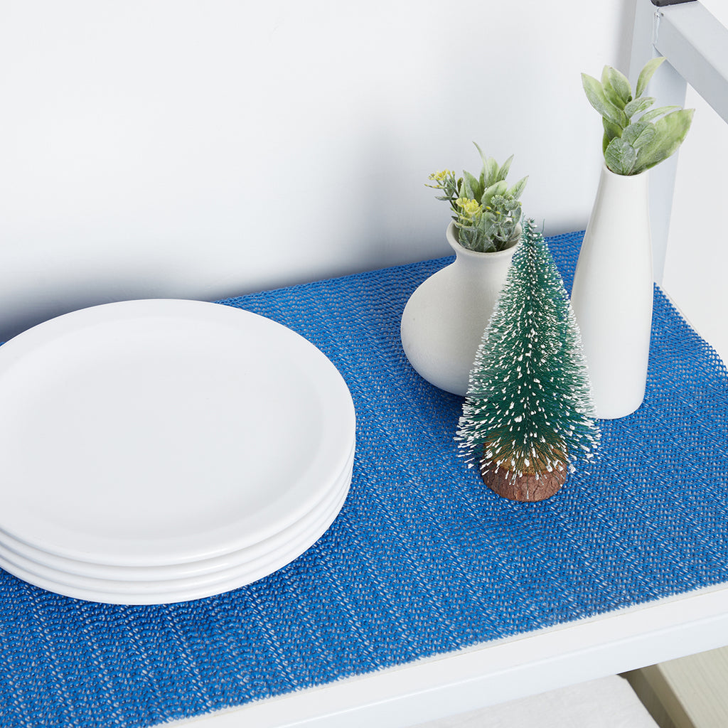 RAY STAR Blue Drawer and Shelf Liner, Strong Grip, Non Adhesive Easiest Install Mat, for Kitchen Cabinets, Drawers, Cupboards and Bathroom Shelves