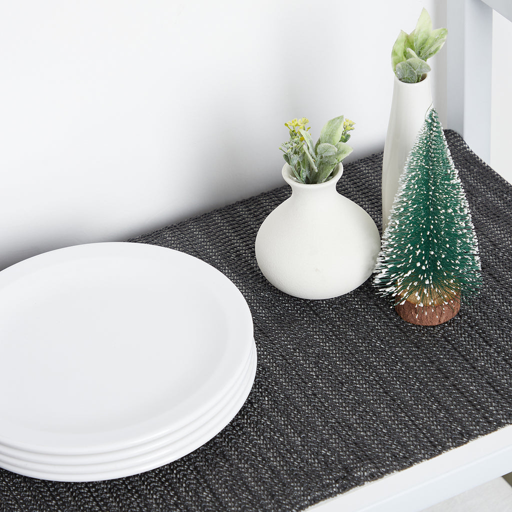 RAY STAR Black Drawer and Shelf Liner, Strong Grip, Non Adhesive Easiest Install Mat, for Kitchen Cabinets, Drawers, Cupboards and Bathroom Shelves