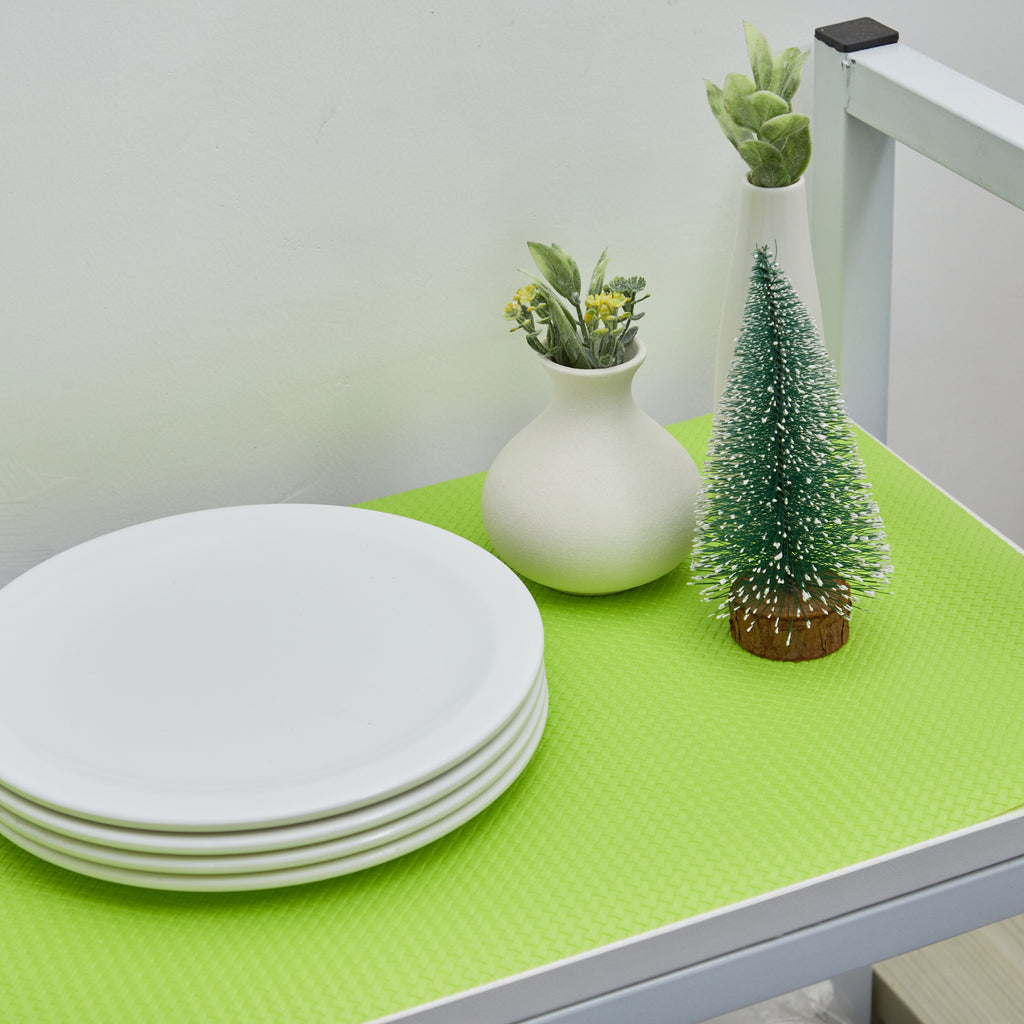 RAY STAR Non-Slip EVA Green Shelf Liner Cabinet Liner, for Kitchen Cabinets, Non Adhesive, Washable Refrigerator Mats for Pantry Cabinet, Kitchen Drawer, Bathroom Shelves