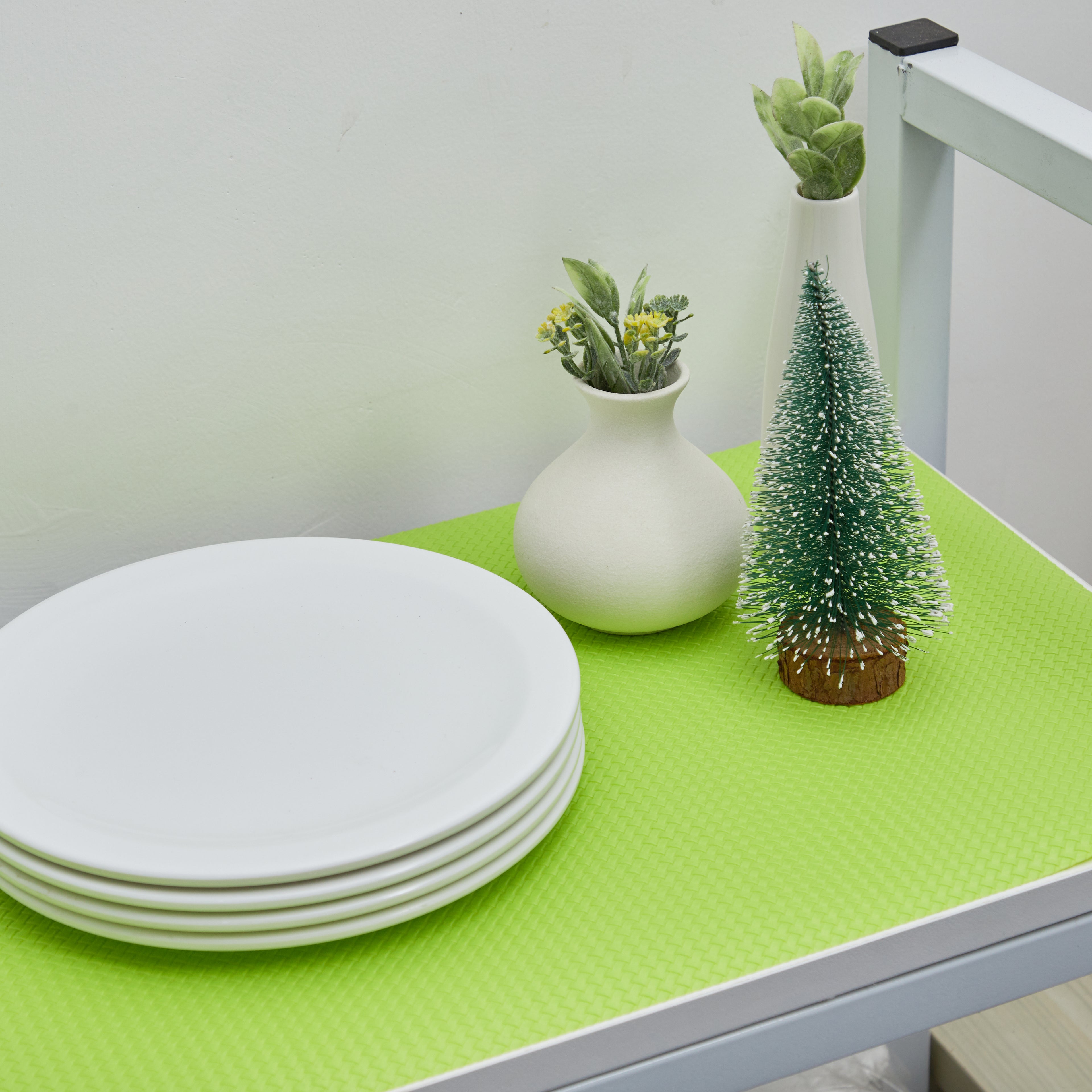 RAY STAR Non-Slip EVA Green Shelf Liner Cabinet Liner, for Kitchen Cabinets, Non Adhesive, Washable Refrigerator Mats for Pantry Cabinet, Kitchen Drawer, Bathroom Shelves