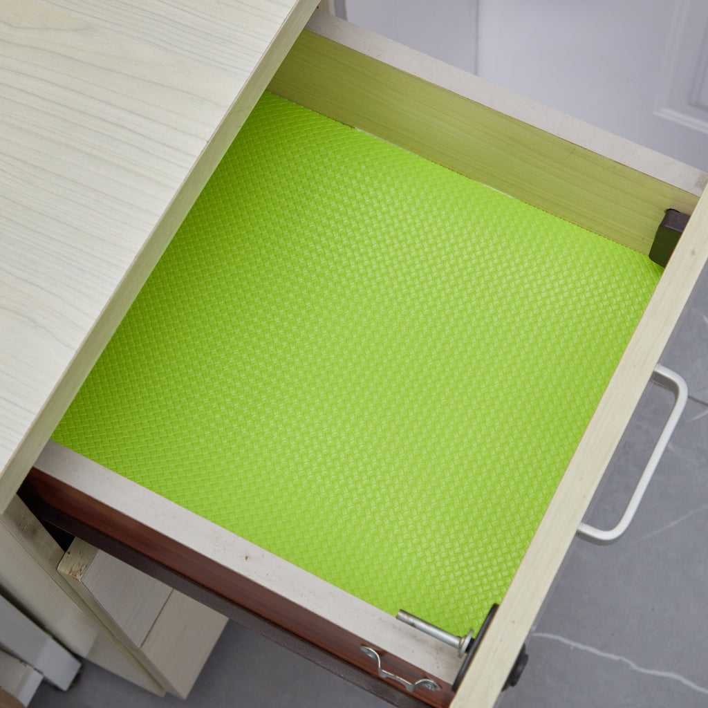 RAY STAR Non-Slip EVA Green Shelf Liner Cabinet Liner, for Kitchen Cabinets, Non Adhesive, Washable Refrigerator Mats for Pantry Cabinet, Kitchen Drawer, Bathroom Shelves