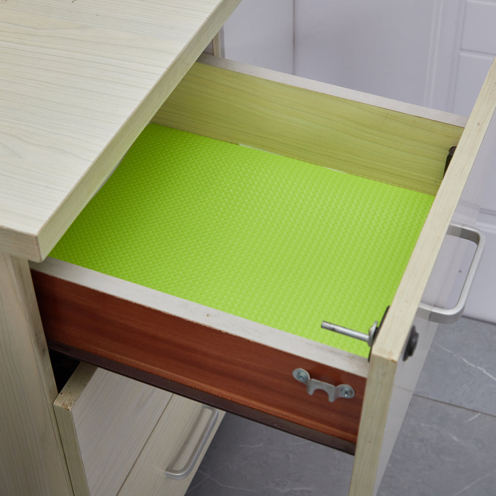 RAY STAR Non-Slip EVA Green Shelf Liner Cabinet Liner, for Kitchen Cabinets, Non Adhesive, Washable Refrigerator Mats for Pantry Cabinet, Kitchen Drawer, Bathroom Shelves