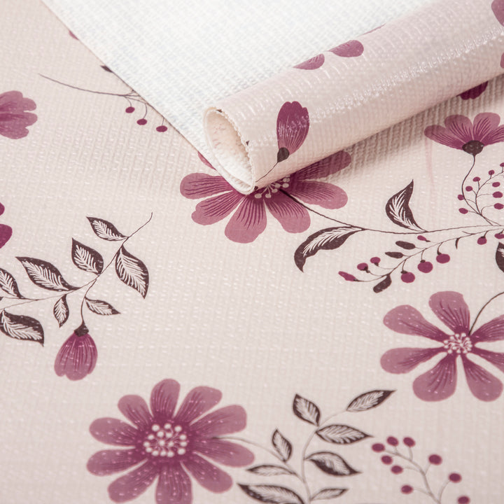 RAY STAR Grip Shelf Liner Non Adhesive, Easy Clean Kitchen Drawer, Cabinet, Cupboard Dresser Protector Cover（Purple flower)