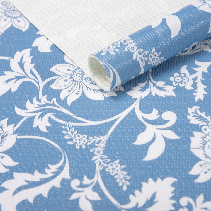 RAY STAR Grip Shelf Liner Non Adhesive, Easy Clean Kitchen Drawer, Cabinet, Cupboard Dresser Protector Cover（Blue Beautiful Pattern)