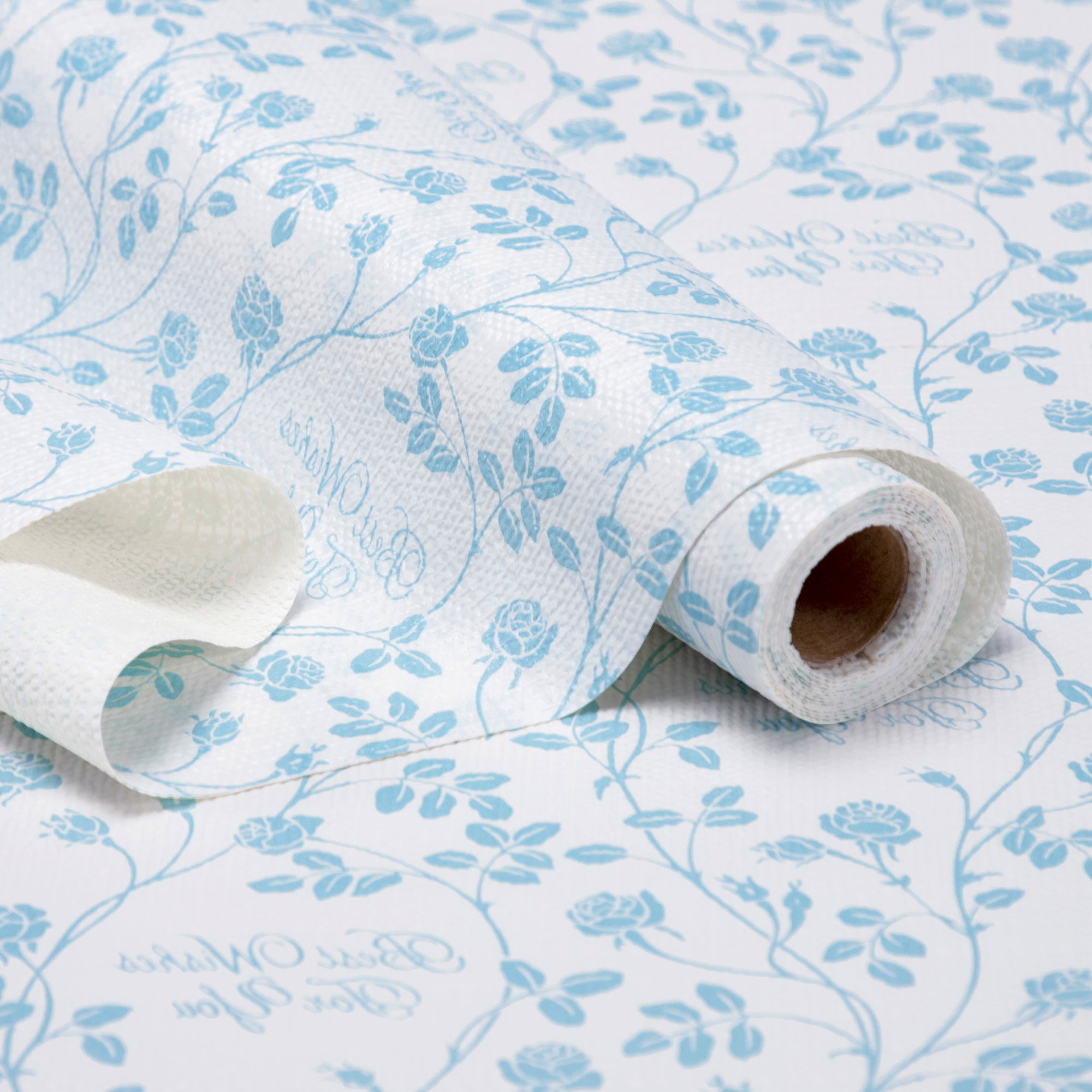 RAY STAR Grip Shelf Liner Non Adhesive, Easy Clean Kitchen Drawer, Cabinet, Cupboard Dresser Protector Cover（Blue vibrant flower branches)