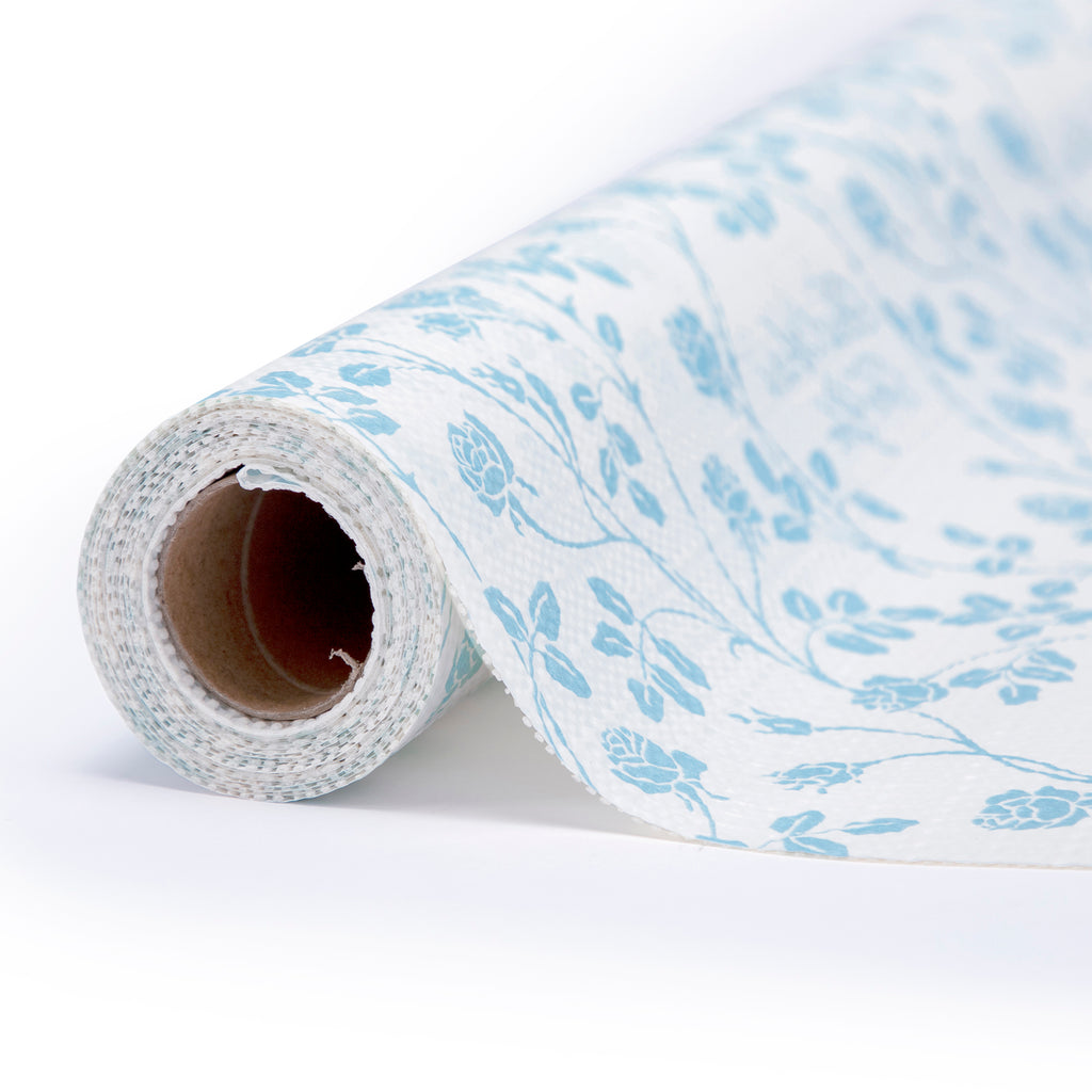 RAY STAR Grip Shelf Liner Non Adhesive, Easy Clean Kitchen Drawer, Cabinet, Cupboard Dresser Protector Cover（Blue vibrant flower branches)
