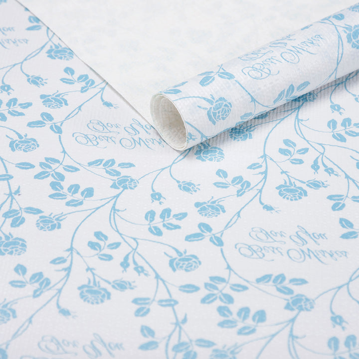RAY STAR Grip Shelf Liner Non Adhesive, Easy Clean Kitchen Drawer, Cabinet, Cupboard Dresser Protector Cover（Blue vibrant flower branches)